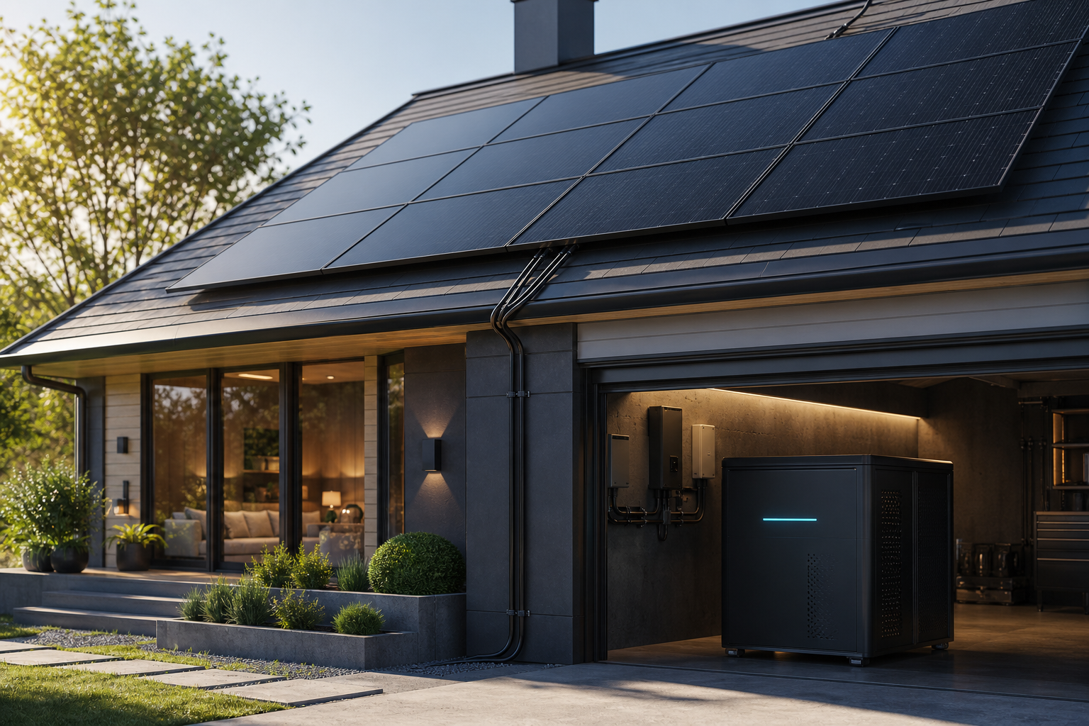 Rooftop solar array feeding Data House edge node